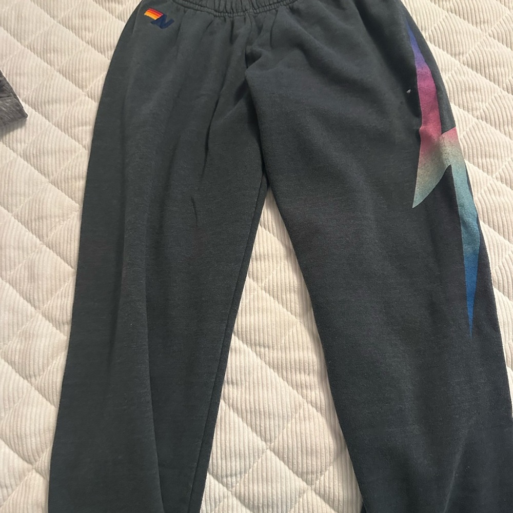 Adidas Dark Gray Sweatpants with Orange Accent